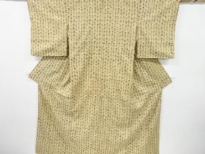 アンティーク　草花模様手織り紬着物